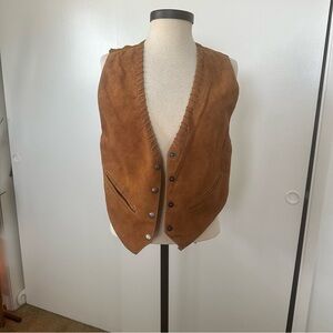 VTG Brown Suede Button-Up Vest